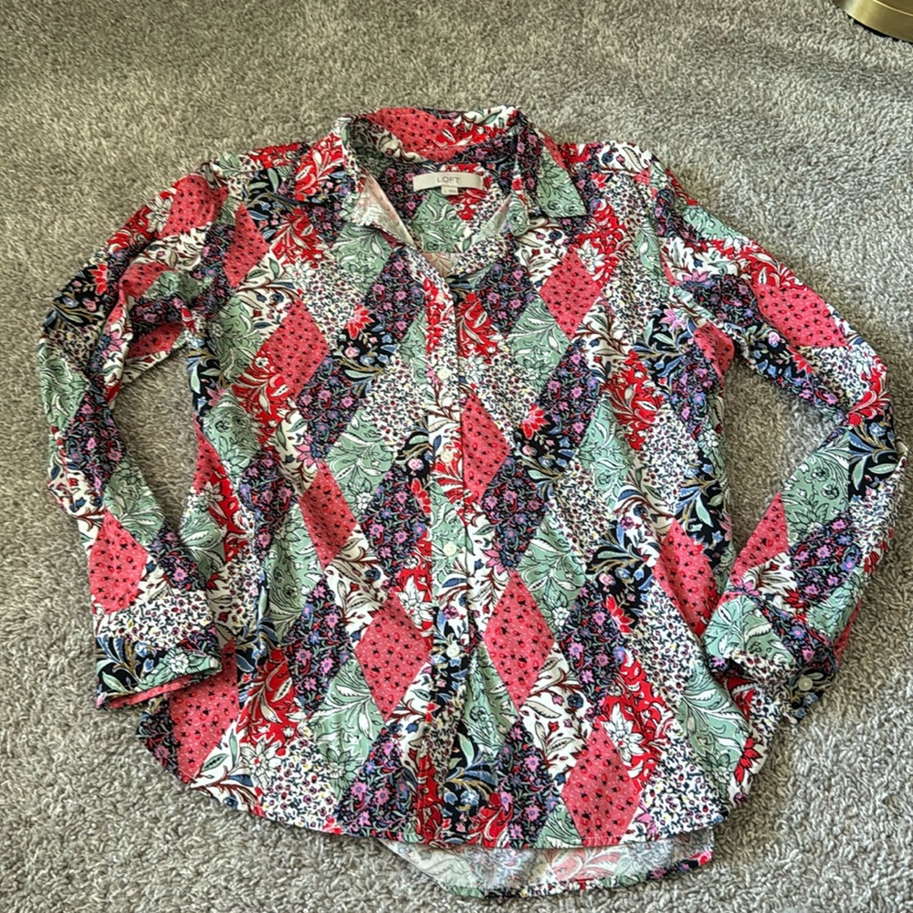 LOFT - patchwork button down